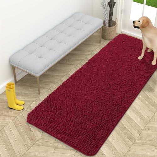 Dog Door Mat for Muddy Paws 59x24 (Burgundy / 59" X 24")