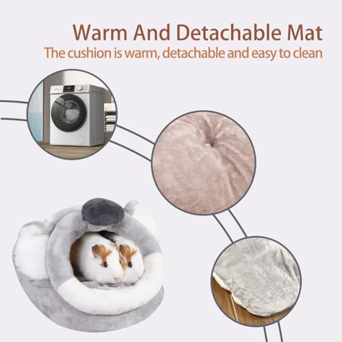 Guinea Pig Bed House & Hideout for Rat Bearded Dragon Hedgehog Ferret to Sleep and Hide (Large / 5.Koala)