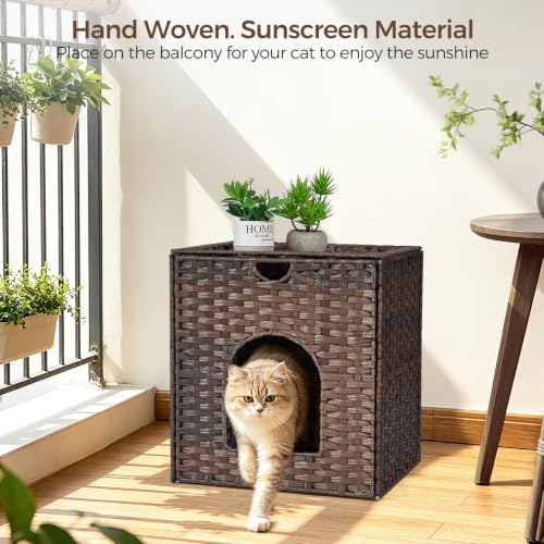 Cat Litter Box Enclosure (18.2'' L x 18.2'' W x 20.5'' H / Brown)