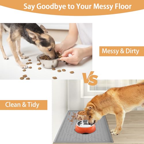 24" x 16" Dog Food Mat (Black / 24"L x 16"W)