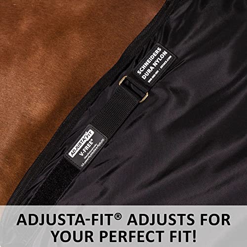 Dura Nylon Horse Stable Sheet (Horse Size 82 / VTEK | Open Front | Legstrap / Black)