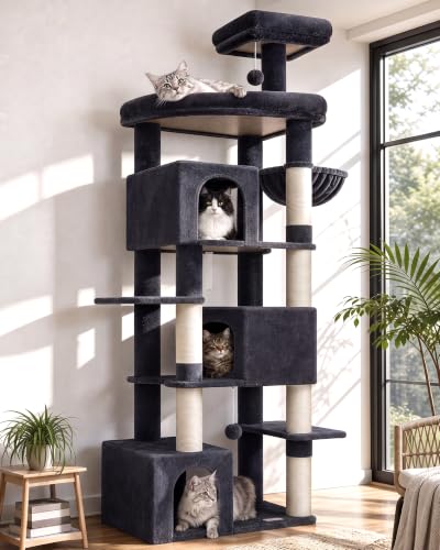 Large Cat Tree for Large Adult Cats (Dark Grey)