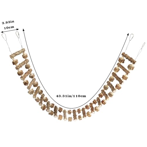 Natural Pepper Wood Hanging Pet Bridge & Swing (43.3 × 3.9 Inch)
