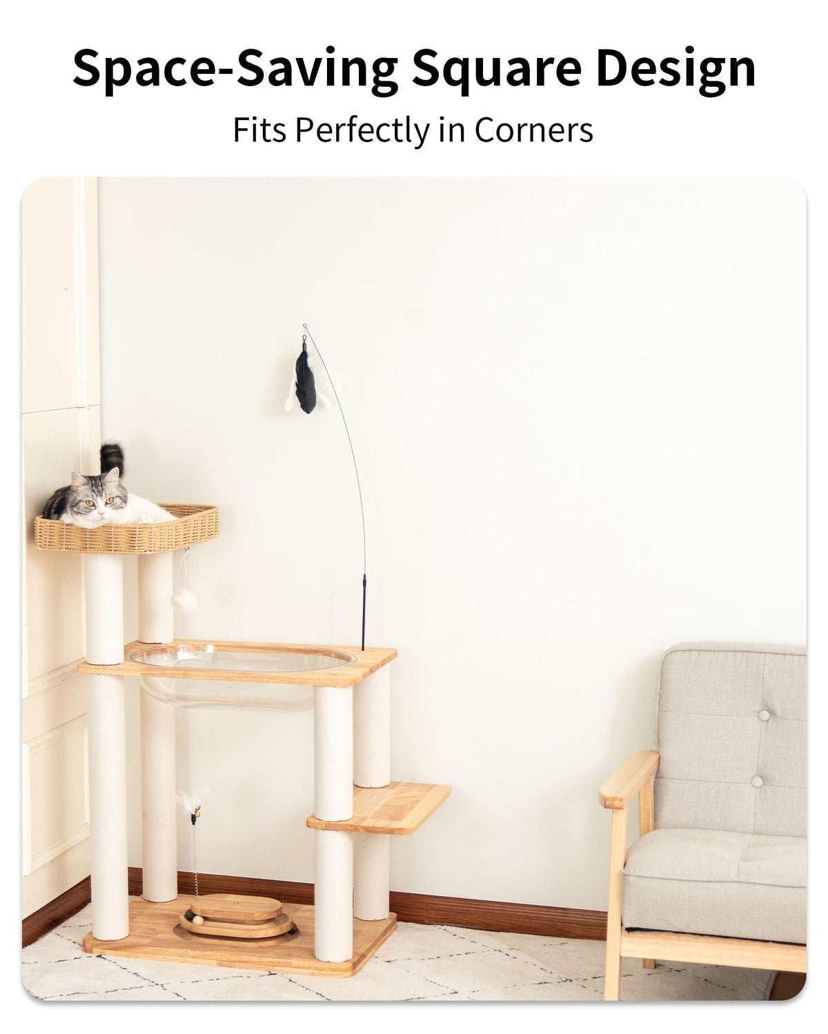 Wood Cat Tree for Large Cats (s975)