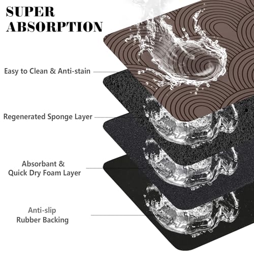 Dog Food Mats for Floors Absorbent (M(16"×24") / 01-Brown)