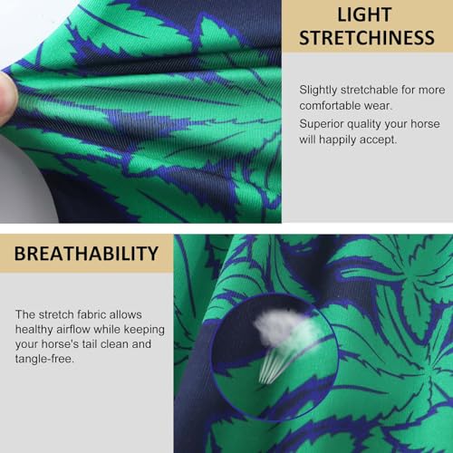 Stretchy Tail Guard for Horses (Green Leaves)