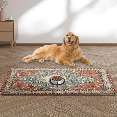 Large Pet Feeding Mat (bohemia green / 39.3"L x 15.7"W)