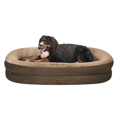 Waterproof Orthopedic Dog Bed for Extra Large Dogs (Coffee / 53"L x 42"W x 8.5"Th)