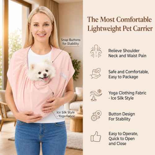 Ice Silk Dog Sling Carrier (Pink / Large)