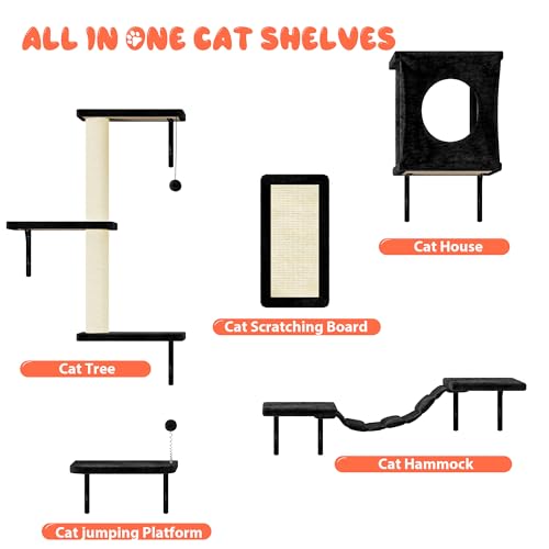 Cat Wall Shelves Set (Black)