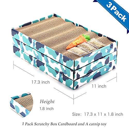 Cat Scratcher Cardboard Reversible Scratching Board Kitty Corrugated Scratching Pad Bed Catnip Included XXL 3PCS (XL-3pcs)