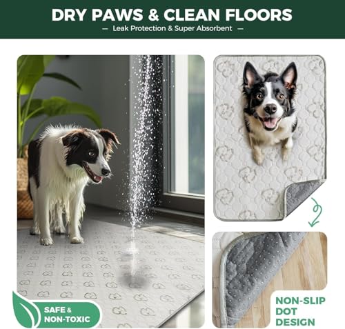 Washable Pee Pads for Dogs (Khaki / 35" Hexagon (2 Packs))