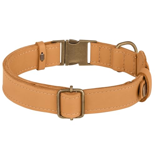 AirTag Dog Collar (Light Brown / XS, 9"-12" Neck Fit)