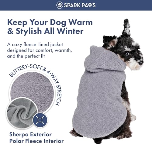 Sherpa Fleece Dog Jacket (Grey / Large)