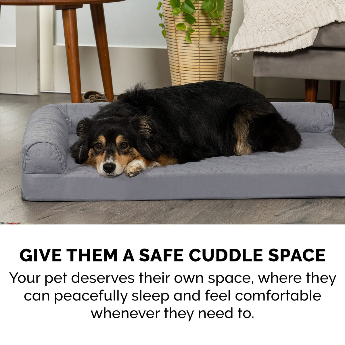 Cooling Gel Dog Bed for Large Dogs w (Jumbo / (Quilted Paw) Titanium)