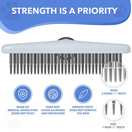 Dog rake deshedding dematting Brush Comb (Haze Blue)
