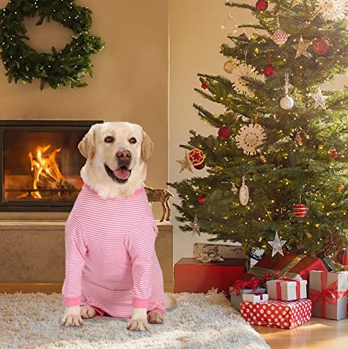 Dog Onesie Surgery Recovery Suit for Large Medium Bodysuit Dogs Pajamas PJS Full Body for Shedding (6X-Large (Pack of 1) / Pink)