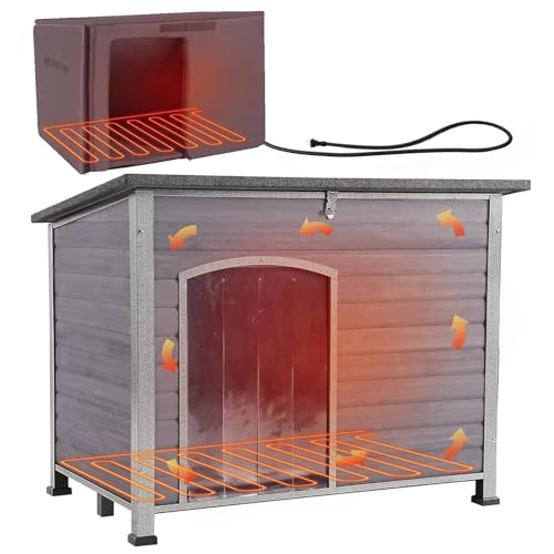 Heated Dog House Outdoor Dog Kennel with Insulated Liner All