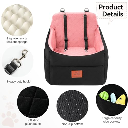 Dog Car Seat for Small (Black/Pink)