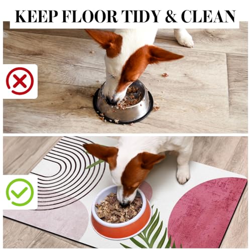 Dog Food Mats for Floors (Boho Pink / Xl(24"×32"))