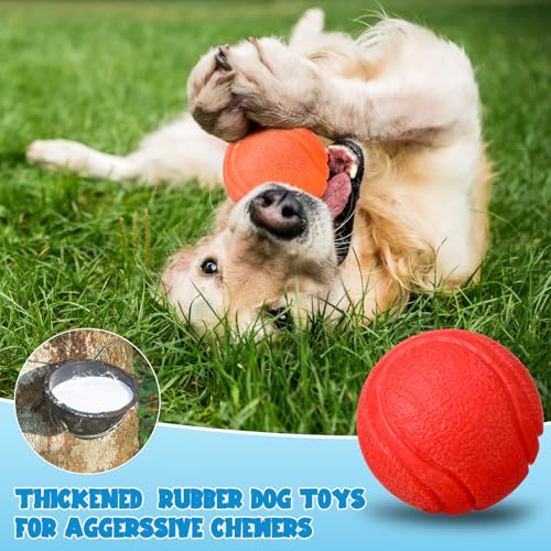 20 Pcs Indestructible Dog Toy Balls for Aggressive Chewers Chew Resistant Solid Rubber Bouncy Ball for Teeth Cleaning (Colorful / 1.97 Inches)