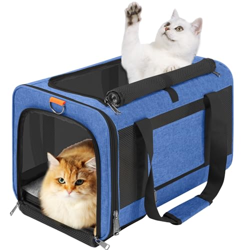 Large Cat Carrier Soft (Blue / 18.1"L x 11.8"W x 11.8"H)