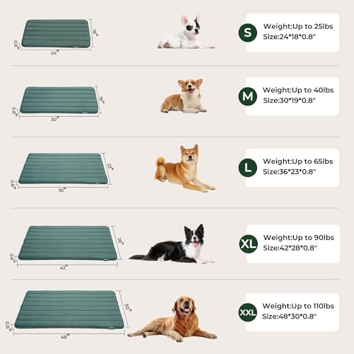 Dog Crate Pad (42.0"L x 28.0"W x 0.8"Th / Green, 1 Pack)