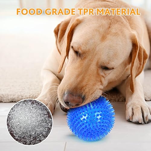 2 Pack 4.5" Squeaky Dog Toy Balls (4.5"(Large Dog) / Red+Blue)