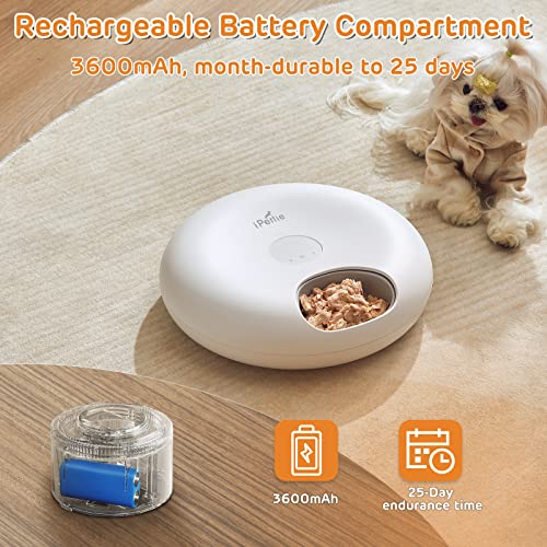 Donut Frost 6 Meal Cordless Automatic Pet Feeder with Two Ice Packs (Classic White)