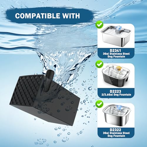 Dog Water Fountain Water Pump Replacement for PETNF 3 Gallons Stainless Steel Pet Water Fountain for Large Dogs