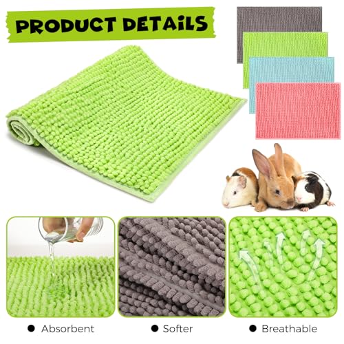 8 Pcs Guinea Pig Cage Liner (Gray, Green, Pink Blue / 24x16''16x12'')