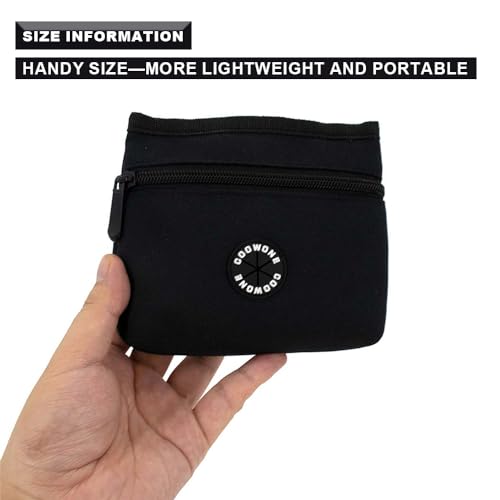 Dog Treat Pouch with Pet Training Clicker (Black)