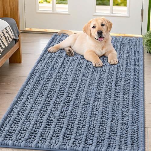 Dog Door Mat for Muddy Paws 47x32 (Layered-airy Blue / 47"X32")