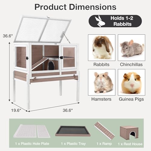 Guinea Pig Cage with Wooden Stand (Brown)