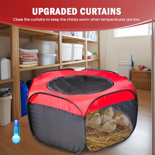 Brooder Box for Chick Starter Kit (Chicken Brooder Tent,Red)