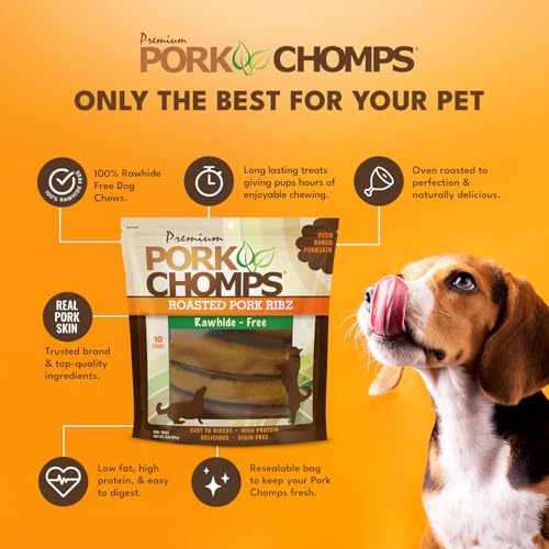 Roasted Pork Skin Dog Chew 6in Ribs 10ct (10 Count (Pack of 1))