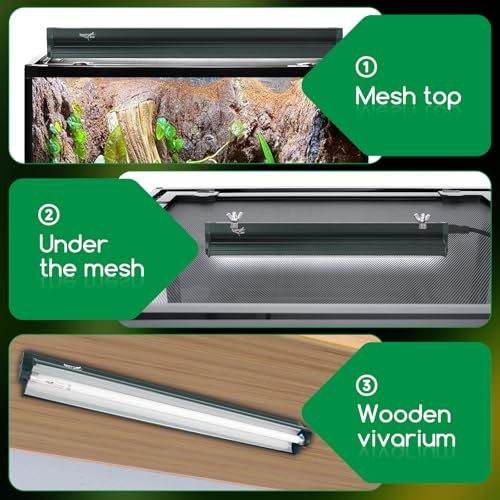 T8 Reptile Light Fixture Combo Kit 17W Green Light 10.0 UVB Fluorescent Tube for Reptiles (17w-green / 17W 24.3IN Green)
