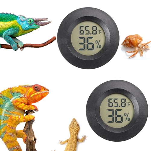 Reptile Thermometer and Humidity Gauge Digtal Terrarium Thermometer 2pc (Circular)