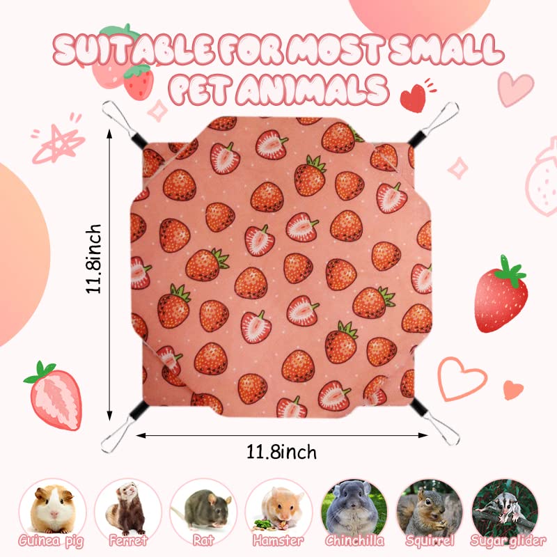 Guinea Pig Rat Ferret Hammock and Warm Bed Small Pet Hideout Tunnel Cave Hanging Bunkbed Hammock Cage Toy for Hamster Sugar Glider Squirrel (4.Hammock X 2PCS)