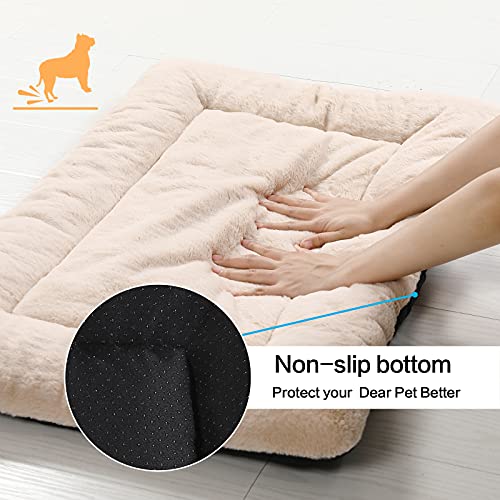 Dog Crate Pad Washable Dog Bed for Crate Medium Cozy Mat 36 (36.0"L x 23.0"W x 1.0"Th / cream)