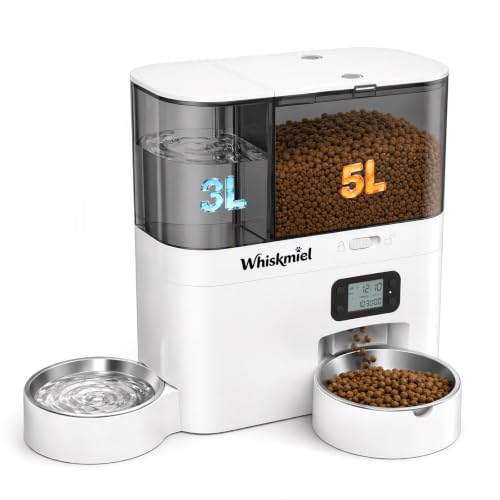 5L Automatic Cat Feeder & 3L Water Dispenser (White)
