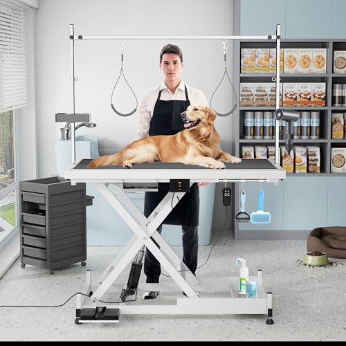 Heavy Duty Electric Lifting Pet Dog Grooming Table for Large Dogs with Overhead Arm