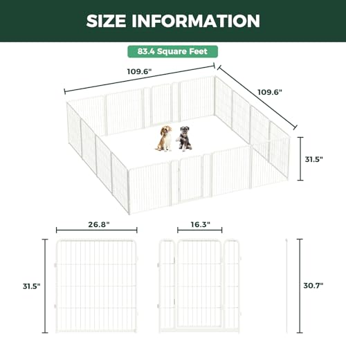 Homeplus Indoor Dog Playpen (White / 32"H)