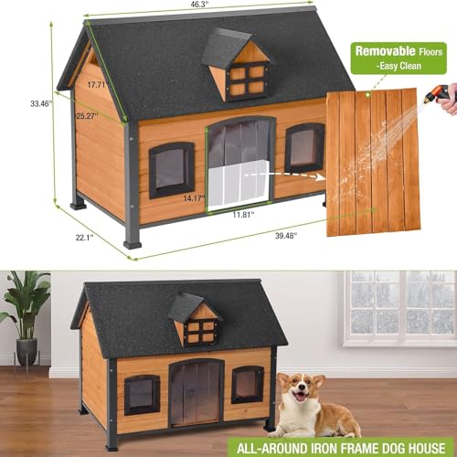 Large Dog House Outdoor & Indoor Dog Cage with All