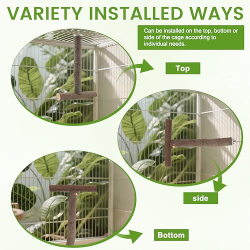 8 Piece Natural Wood Perches (brown / Swing & Rope Set - 8PCS)
