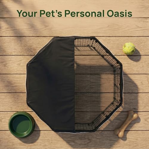 Octagonal Playpen Top Cover for 24" Side Metal Pet Pen (Black / No Pen: 00-Inch High)