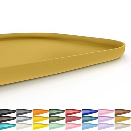 Waterproof Silicone Pet Food Mat with Raised Edge for Dog & Cat (Honey / 24"L x 16"W)