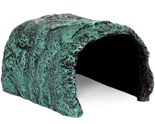 Reptile and Amphibians Rock Hide Cave (Large Size ( Green ))