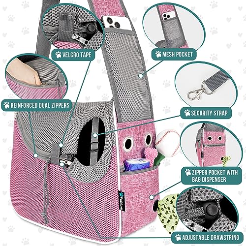 Dog Sling Carrier for Small Dogs (Pink)