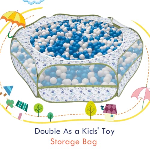 Small Animal Playpen with Zippered Cover (Blue + White Flower)